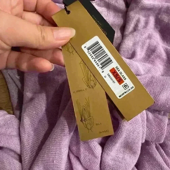 NWT Donna Karan DKNY
Open Sweater Vest 100% linen multiway
infinity wrap Sz XS/S - Picture 6 of 10